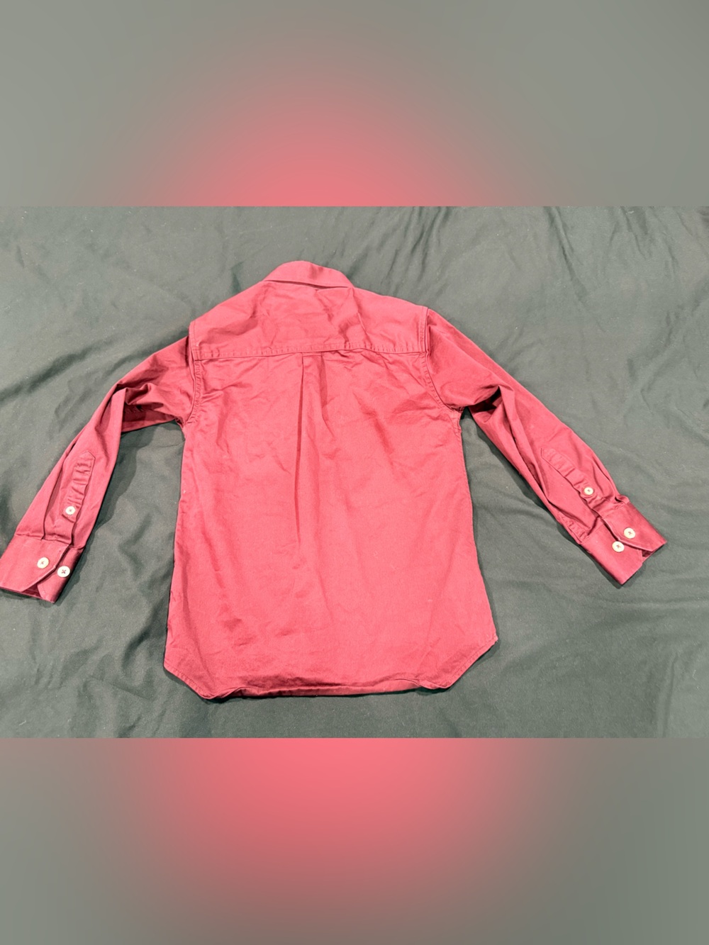 Youth Long-Sleeve Button-Down Shirt in Wine by Platini - Picture 2 of 2